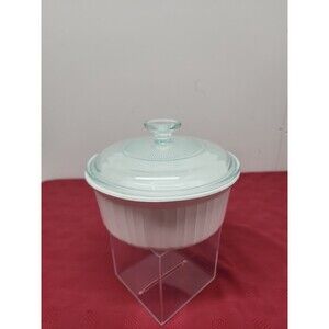 Vintage CorningWare French White 1.5 Liter Casserole Dish F-5-B With Lid EUC